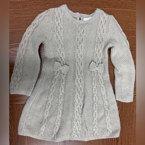 Tommy Bahama Girl’s Cream Sweater Dress Cable Knit Long Sleeve Size 18 Months